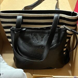 Brighton Black and Cream Striped Tote